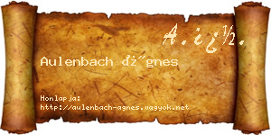 Aulenbach Ágnes névjegykártya