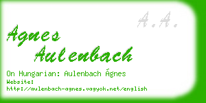 agnes aulenbach business card